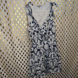 Clase azul inspired short dress white and blue Charlotte Russe size S